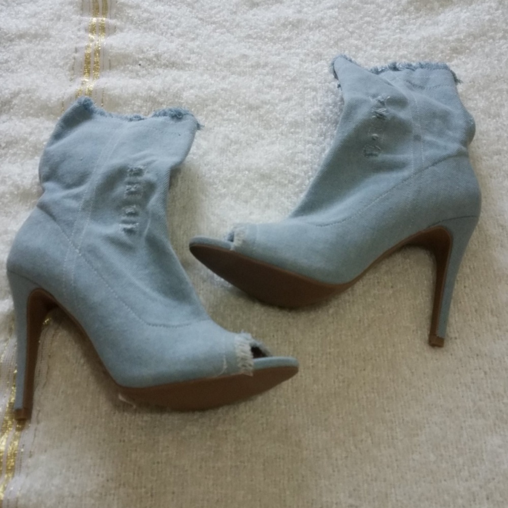 Jean Ankle Boots Peep Toe
